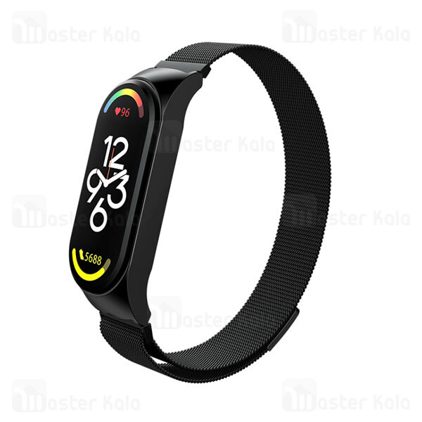 بند فلزی دستبند سلامتی شیائومی Mi Band 7 Stainless Steel Milanese Strap با قفل مگنتی