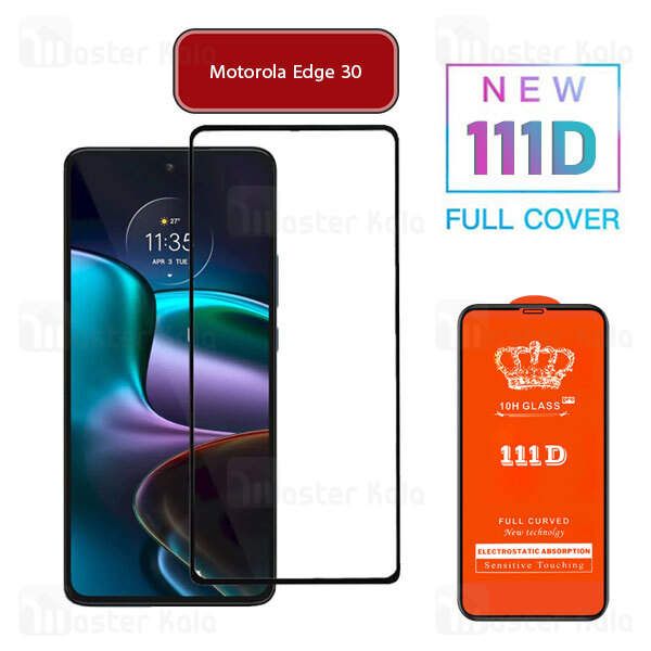 محافظ صفحه شیشه ای تمام صفحه تمام چسب موتورولا Motorola Edge 30 111D Glass