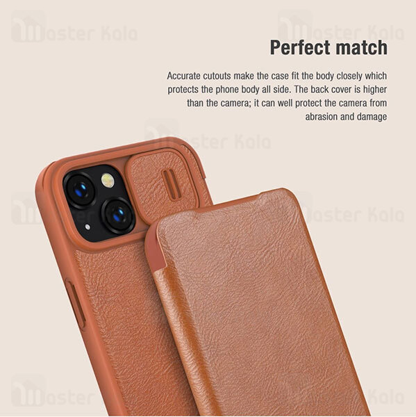 کیف چرمی نیلکین آیفون Apple iPhone 14 Plus Nillkin Qin Pro Leather Case دارای محافظ دوربین