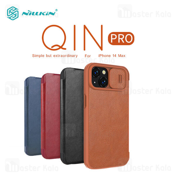 کیف چرمی نیلکین آیفون Apple iPhone 14 Plus Nillkin Qin Pro Leather Case دارای محافظ دوربین