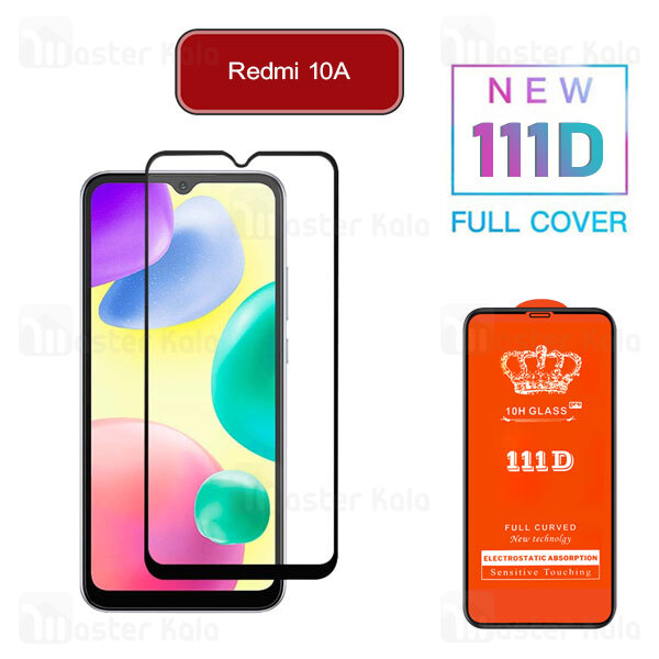 محافظ صفحه شیشه ای تمام صفحه تمام چسب شیائومی Xiaomi Redmi 10A 111D Glass