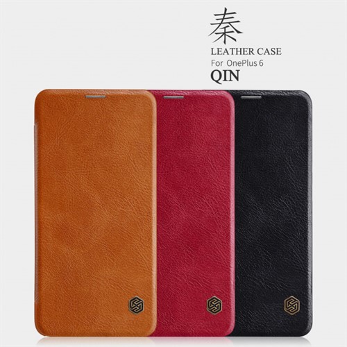 کیف چرمی نیلکین وان پلاس OnePlus 6 / A6000 Nillkin Qin Leather Case