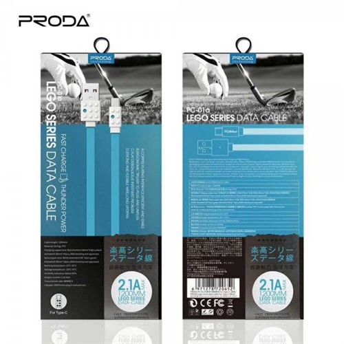 کابل شارژ فلت Type C پرودا Proda Lego PC-01a Data Charge Cable