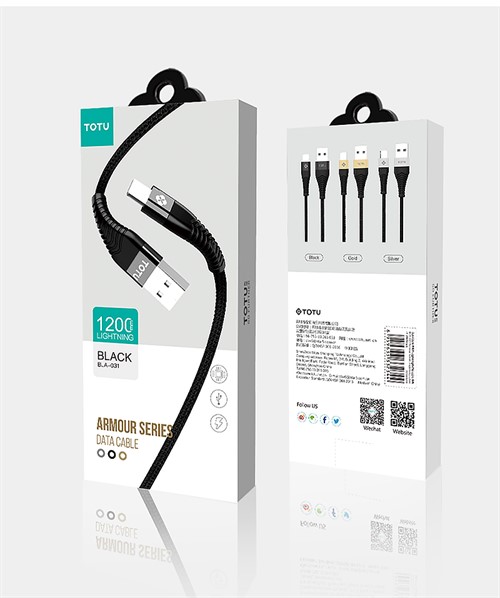 کابل لایتنینگ 120 سانتی متری توتو TOTU BLA-031 Armour Data Cable