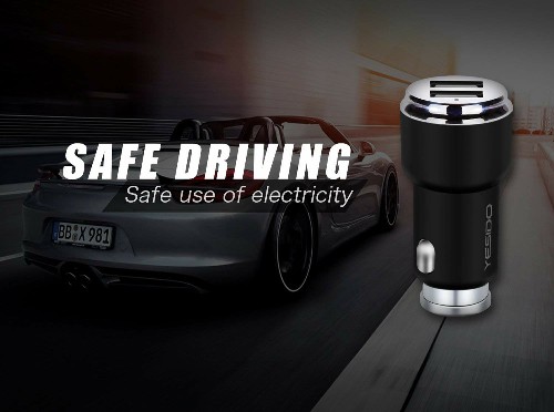 شارژر فندکی اتومبیل 2 پورت یسیدو Yesido Y23 با کابل میکرو یو اس بی