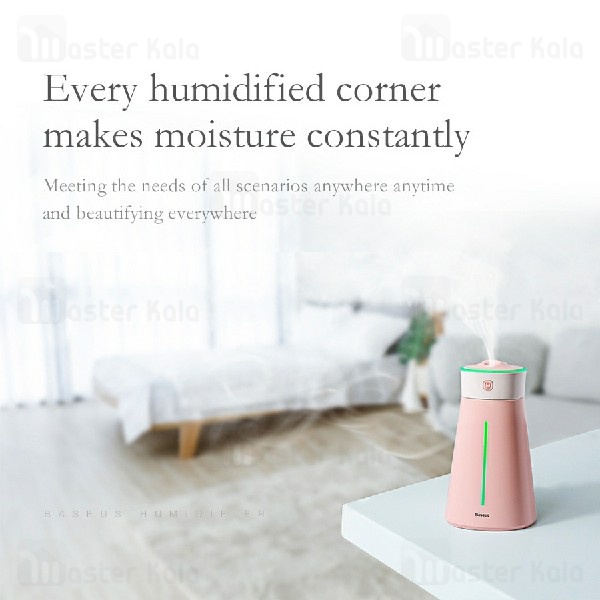 دستگاه بخور سرد Baseus Slim Waist Humidifier DHMY-B02 مجهز به پنکه و چراغ LED