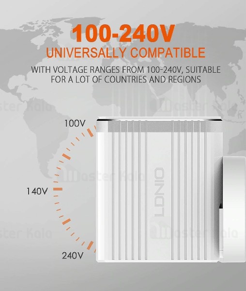 شارژر دیواری فست شارژ QC 3.0 الدینیو Ldnio A1302Q-C توان 18 وات با کابل