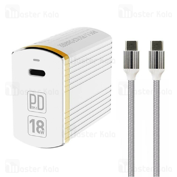 شارژر دیواری فست شارژ QC 3.0 الدینیو Ldnio A1302Q-C توان 18 وات با کابل