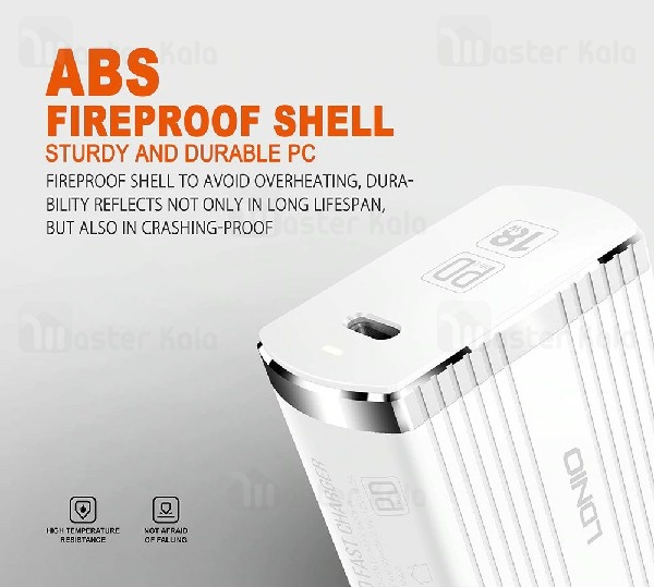 شارژر دیواری فست شارژ QC 3.0 الدینیو Ldnio A1302Q-C توان 18 وات با کابل