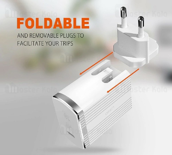 شارژر دیواری فست شارژ QC 3.0 الدینیو Ldnio A1302Q-C توان 18 وات با کابل