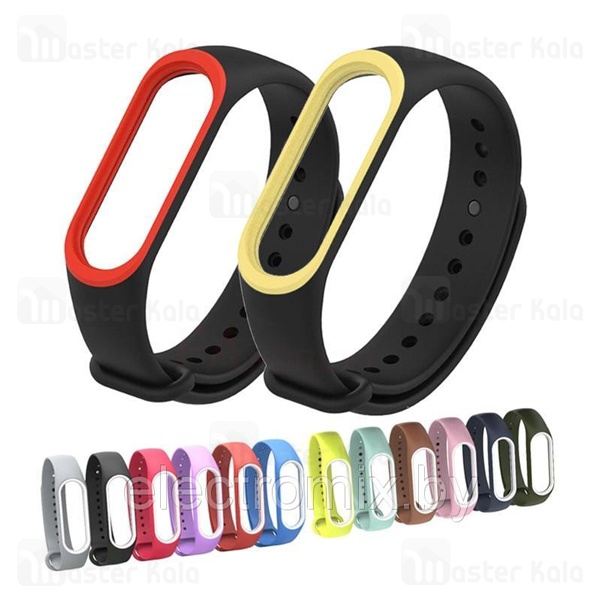 بند سیلیکونی دستبند سلامتی شیائومی Mi Band 3 Sport Silicone Band دور رنگی