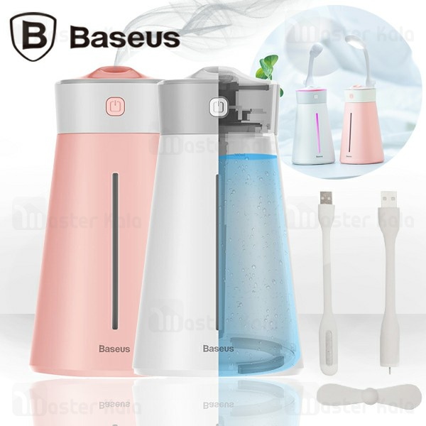 دستگاه بخور سرد Baseus Slim Waist Humidifier DHMY-B02 مجهز به پنکه و چراغ LED