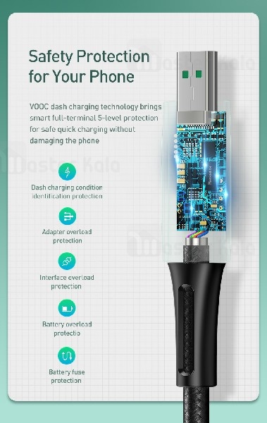 کابل میکرو یو اس بی بیسوس Baseus Waterdrop CAMRD-B01 توان 4 آمپر