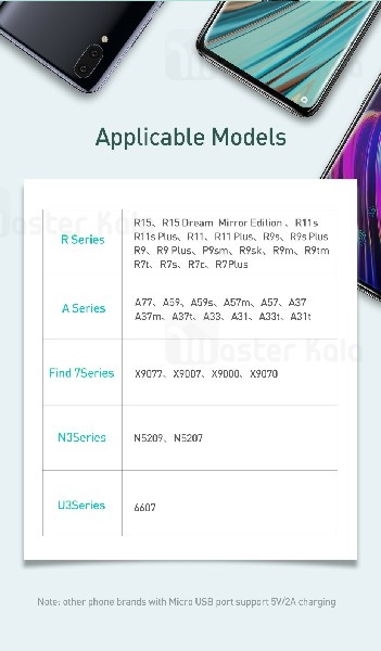 کابل میکرو یو اس بی بیسوس Baseus Waterdrop CAMRD-B01 توان 4 آمپر