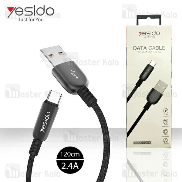 کابل Type C یسیدو Yesido CA-25 Data Cable Type-C توان 2.4 آمپر