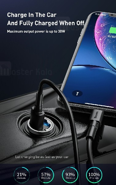 شارژر فندکی فست شارژ بیسوس BASEUS Tiny Star QC3.0 Car Charger VCHX-A0G توان 5 آمپر