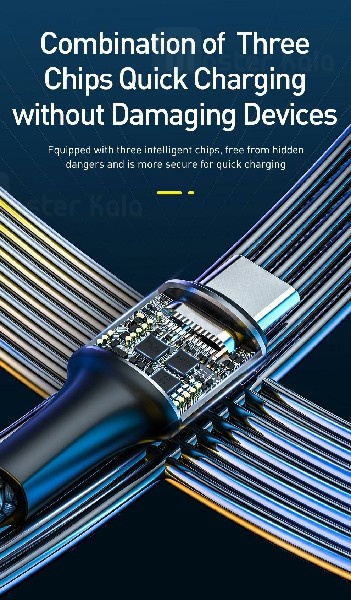 کابل تایپ سی دو کاره Baseus Twins 2 in 1 Type-C Cable CATLYW-H01 1m 60W