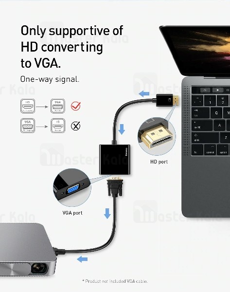 تبدیل HDMI به VGA بیسوس Baseus Converter HDMI To VGA CAHUB-AH01