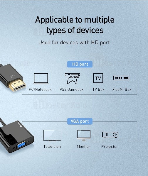 تبدیل HDMI به VGA بیسوس Baseus Converter HDMI To VGA CAHUB-AH01