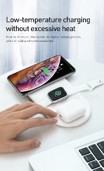 شارژر وایرلس Baseus Smart 3in1 Wireless Charger For Phone Watch Pods 7.5W