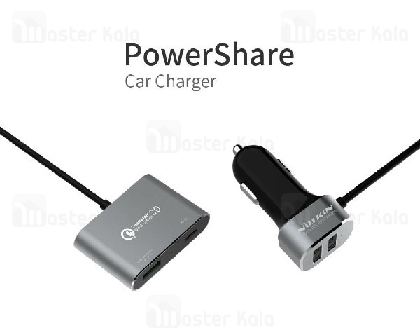 شارژر فندکی فست شارژ نیلکین Nillkin NKC05 power share QC3.0 car charger چهار پورت