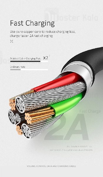 کابل لایتنینگ یوسمز USAMS SJ261 U16 Voice Control LED دارای رقص نور