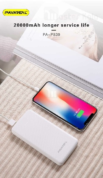 پاوربانک Pavareal PB39 20000mAh Dual Port Power Bank 2A