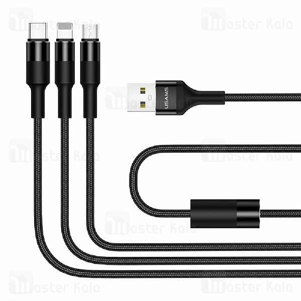 کابل سه کاره Usams SJ2193 U5 Braided Charging Cable 1.5m