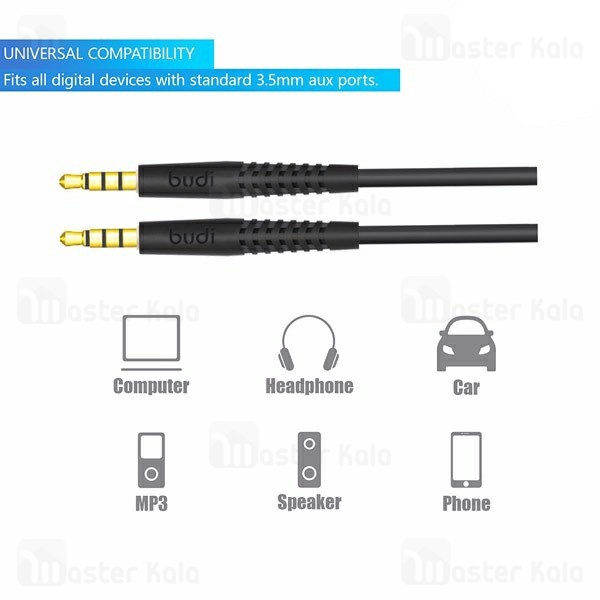 کابل انتقال صدا Budi M8J150AUX 3.5 AUX Audio Cable 1.2m