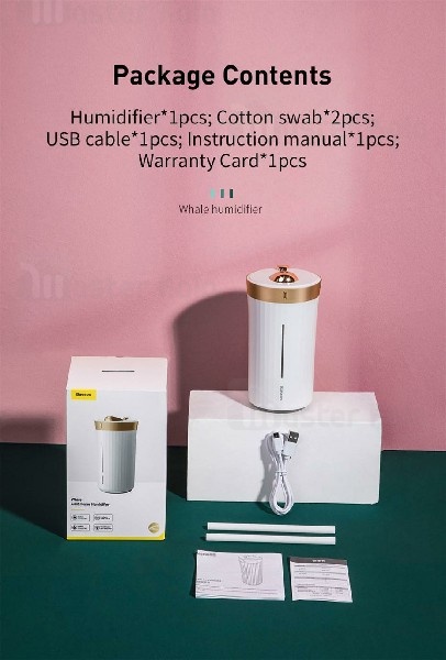 دستگاه بخور سرد و رطوبت ساز بیسوس Baseus Whale Car And Home Humidifier DHJY