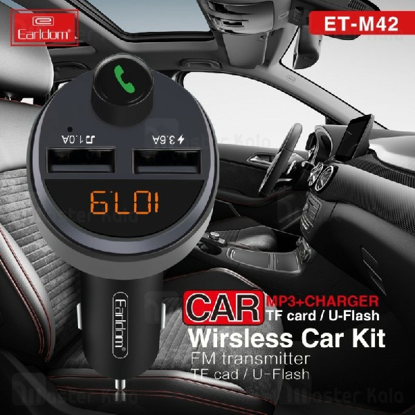 شارژر فندکی Earldom M42 Wireless Car Kit FM Transmitter 3.6A