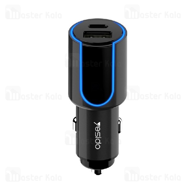 شارژر فندکی فست شارژ یسیدو Yesido Y32 QC3.0 Type-C Car Charger توان 3 آمپر