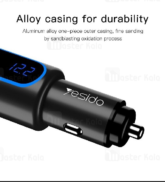 شارژر فندکی فست شارژ یسیدو Yesido Y32 QC3.0 Type-C Car Charger توان 3 آمپر