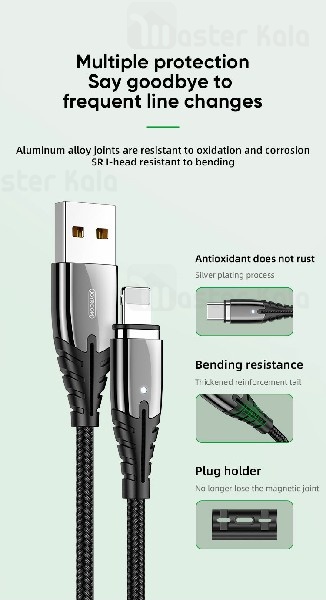 کابل مگنتی سه سر جویروم Joyroom S-M408 3 in 1 Magnetic Cable به طول 2.4 متر