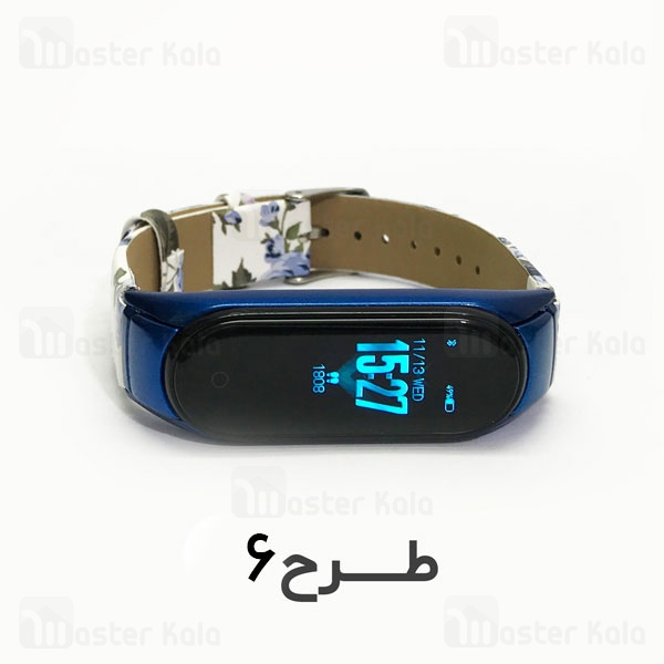 بند چرمی اکلیلی طرح دار دستبند سلامتی شیائومی Xiaomi Mi Band 3 / 4 Leather Strap