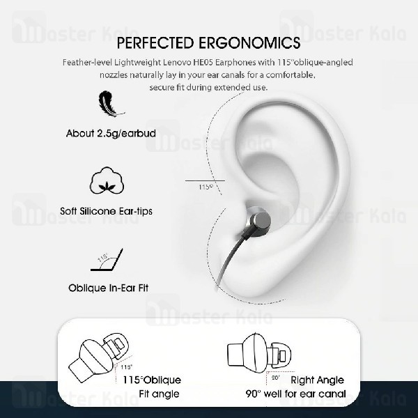هندزفری بلوتوث لنوو Lenovo HE05 Hanging Wireless Bluetooth طراحی مگنتی
