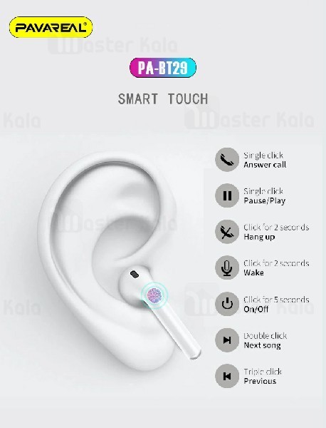 هندزفری بلوتوث تک گوش طرح ایرپاد پاوارئال Pavareal PA-BT29 Single Headset