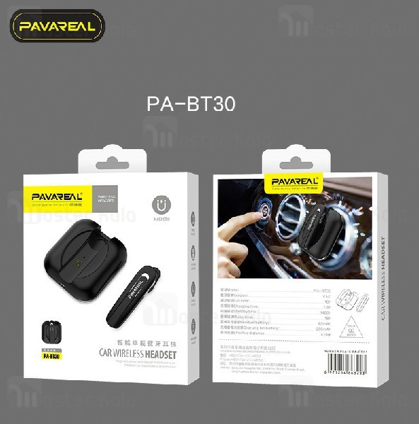 هندزفری بلوتوث تک گوش پاوارئال Pavareal PA-BT30 Wireless Headset دارای کیس شارژ