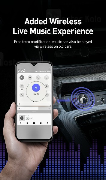 شارژر فندکی Baseus Energy Column Car Wireless MP3 Charger 3.1A 3.1A