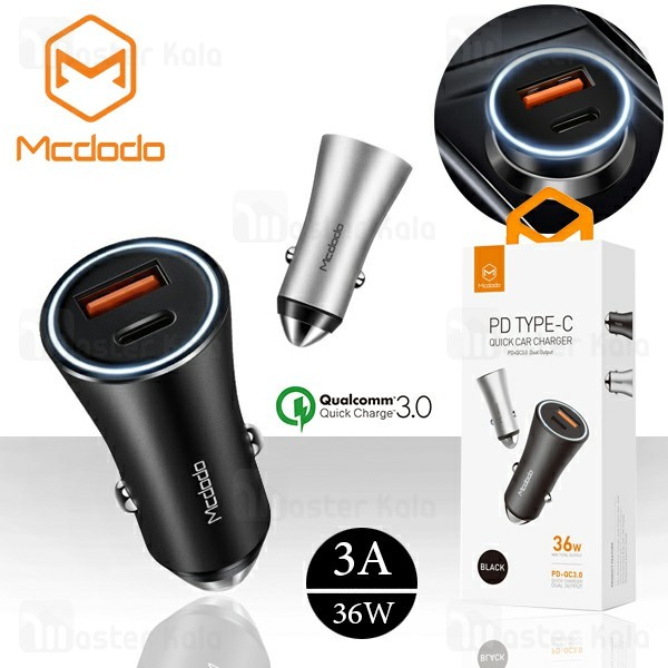 شارژر فندکی فست شارژ مک دودو Mcdodo CC-522 QC3.0 Car Charger توان 3 آمپر