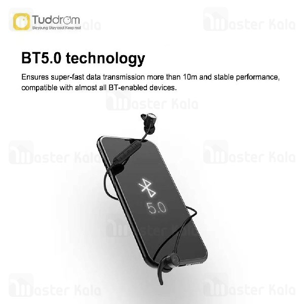 هندزفری بلوتوث گردنی تادروم Tuddrom D8 Bluetooth Earphone IPX5 طراحی مگنتی