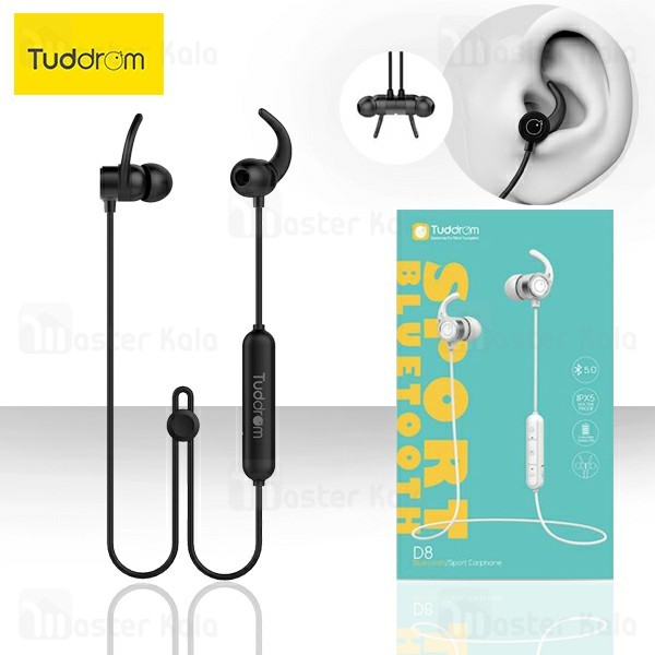 هندزفری بلوتوث تادروم Tuddrom D8 Bluetooth Earphone IPX5 طراحی مگنتی