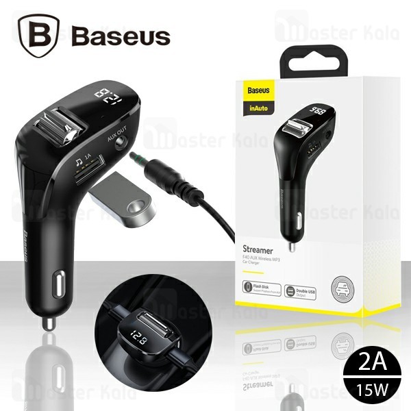 شارژر فندکی و پخش کننده بلوتوث بیسوس Baseus Streamer F40 MP3 Car Charger CCF40-01