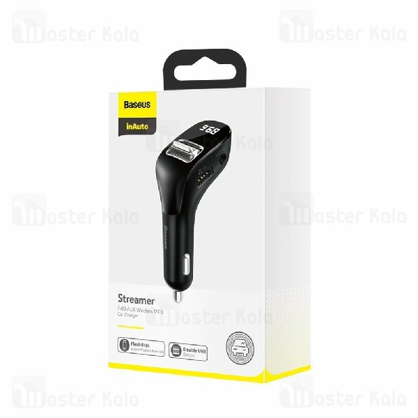 شارژر فندکی و پخش کننده بلوتوث بیسوس Baseus Streamer F40 MP3 Car Charger CCF40-01