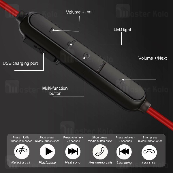 هندزفری بلوتوث Tuddrom N300 Neckband Bluetooth Earphone IPX5