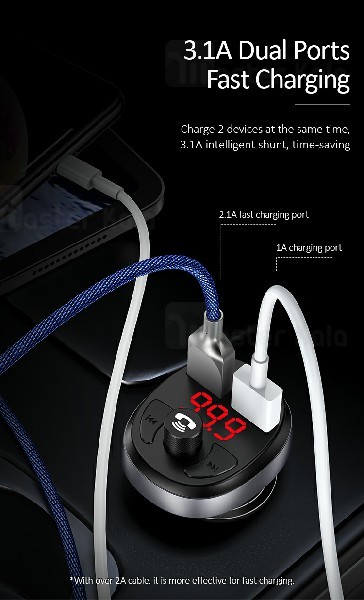 شارژر فندکی Usams C11 Wireless Car FM Transmitter 3.1A