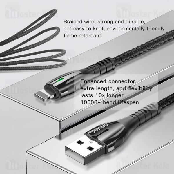 کابل لایتنینگ یسیدو Yesido CA43 Metal Charging Cable توان 2.4 آمپر