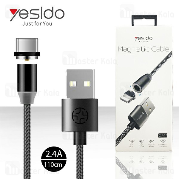 کابل مگنتی Type C یسیدو Yesido CA11 Magnetic Cable توان 2.4 آمپر 