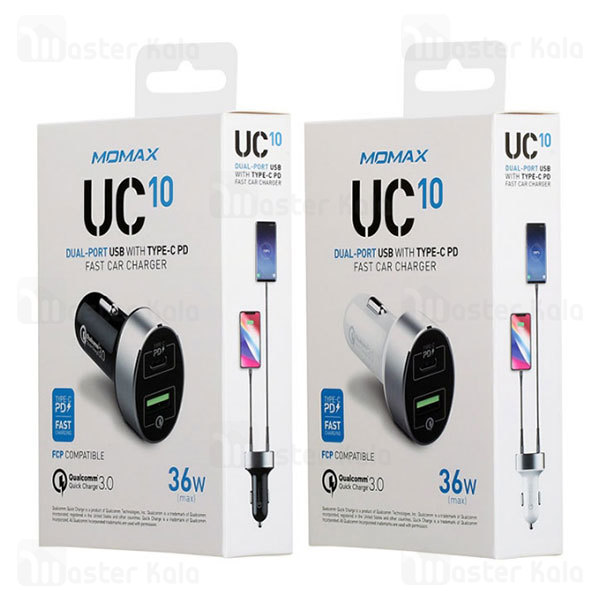 شارژر فندکی مومکس Momax UC10 PD 36W 2 Ports Car Charger