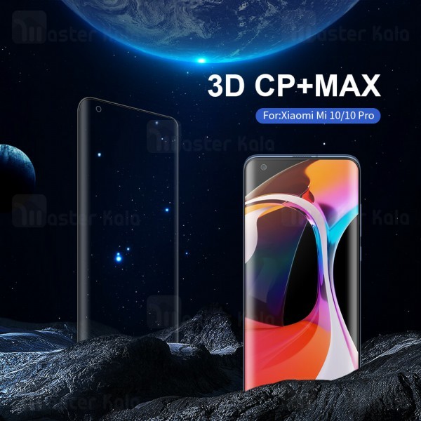 محافظ صفحه شیشه ای دورچسب تمام صفحه نیلکین Xiaomi Mi 10 / Mi 10 Pro 3D CP+ Max دارای برش دوربین